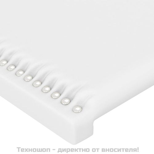 Табла за легло, бяла, 200x5x78/88 см, изкуствена кожа