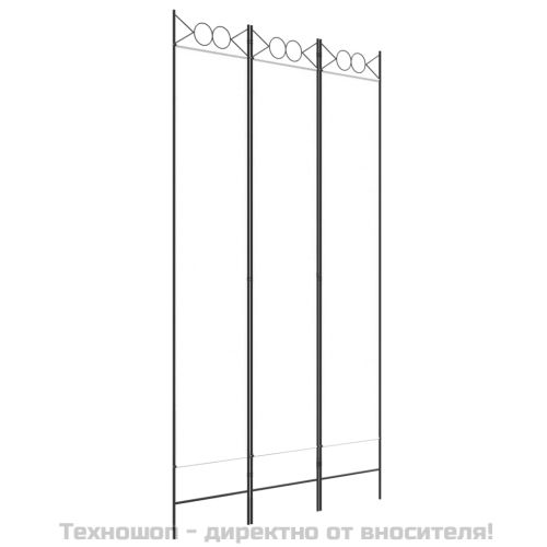 Параван за стая, 3 панела, бял, 120x220 см, текстил