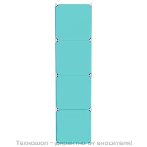 Детски кубичен шкаф за съхранение с 12 куба, зелен, PP