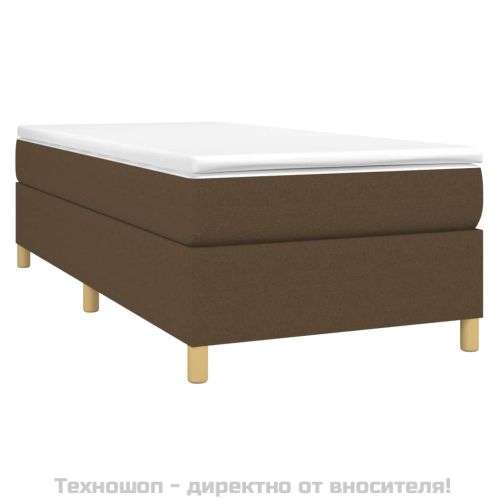 Боксспринг легло с матрак, тъмнокафяво, 80x200 см, плат