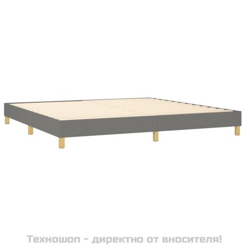 Боксспринг легло с матрак, тъмносиво, 200x200 см, плат