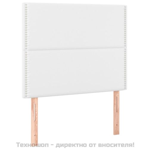 Табла за легло, бяла, 100x5x118/128 см, изкуствена кожа