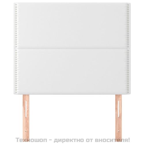 Табла за легло, бяла, 100x5x118/128 см, изкуствена кожа