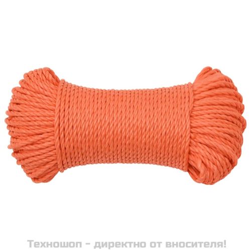 Работно въже оранжево 6 мм 100 м полипропилен