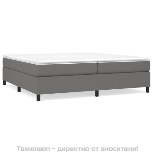 Боксспринг легло с матрак, тъмносиво, 200x200 см, плат