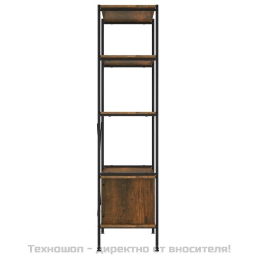 Стелаж на 5 нива с шкаф 80x40x163 см стомана и инженерно дърво
