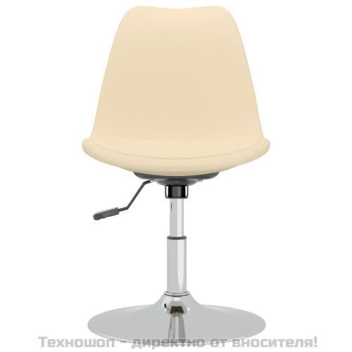 Въртящи се трапезни столове, 4 бр, кремави, текстил