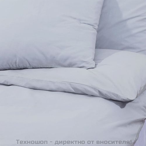 Комплект спално бельо сив 155x220 см олекотен микрофибър