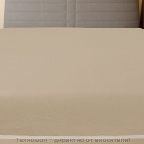 Чаршафи с ластик, 2 бр, таупе, 140x200 см, памук