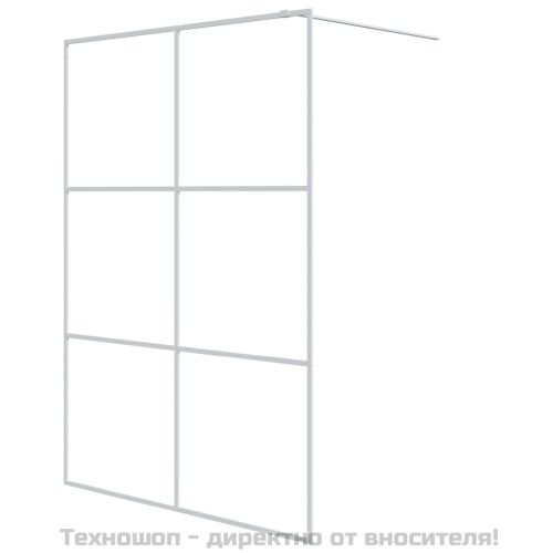 Параван за баня, бял, 140x195 см, прозрачно ESG стъкло