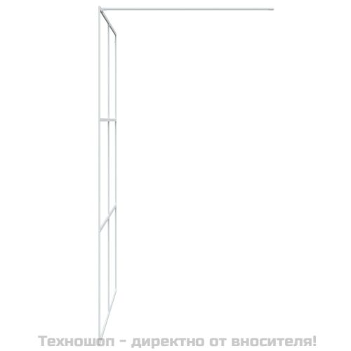 Параван за баня, бял, 140x195 см, прозрачно ESG стъкло