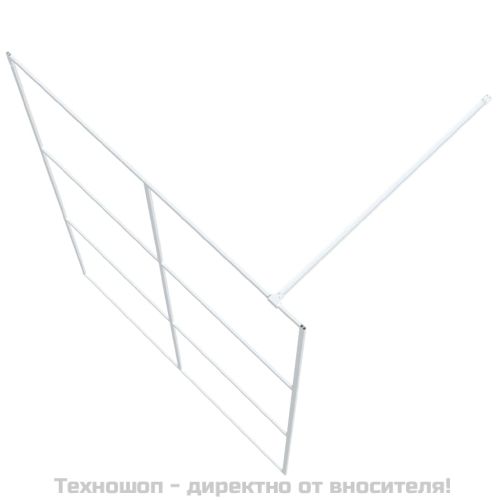 Параван за баня, бял, 140x195 см, прозрачно ESG стъкло