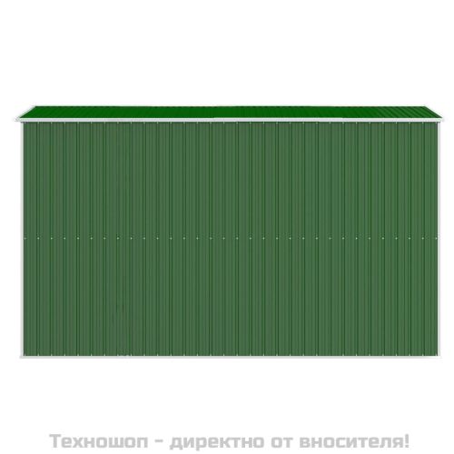 Градинска барака зелена 192x357x223 см поцинкована стомана