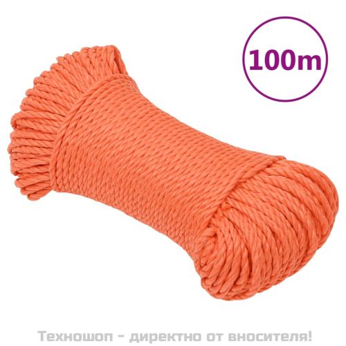 Работно въже оранжево 3 мм 100 м полипропилен