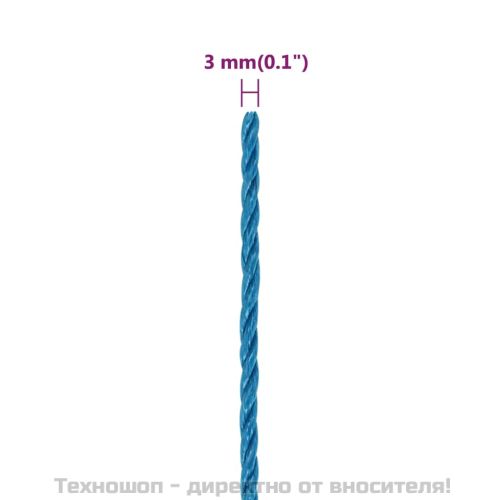 Работно въже синьо 3 мм 100 м полипропилен