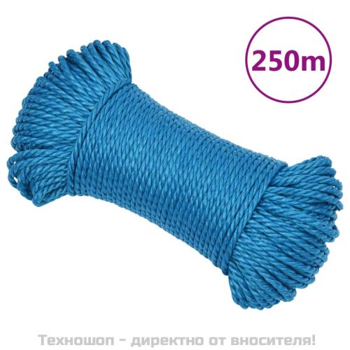 Работно въже синьо3 мм 250 м полипропилен