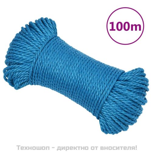 Работно въже синьо 8 мм 100 м полипропилен