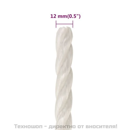 Работно въже бяло 12 мм 500 м полипропилен