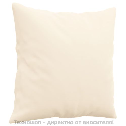 Декоративни възглавници, 2 бр, кремави, 40x40 см, кадифе