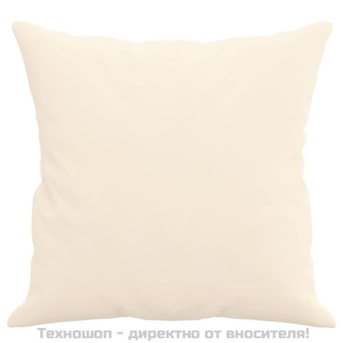 Декоративни възглавници, 2 бр, кремави, 40x40 см, кадифе