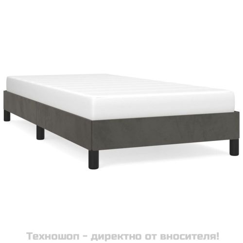 Рамка за легло без матрак, тъмносива, 80x200 см, кадифе