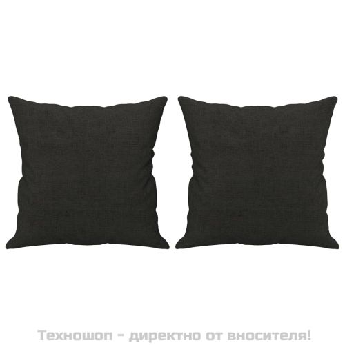 Декоративни възглавници, 2 бр, черни, 40x40 см, плат