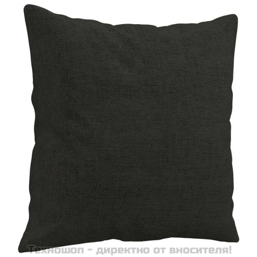 Декоративни възглавници, 2 бр, черни, 40x40 см, плат