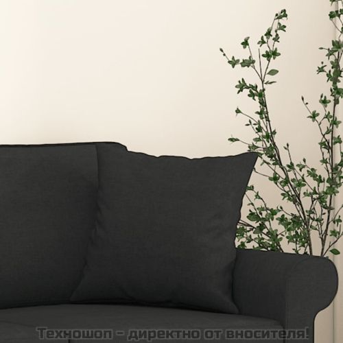 Декоративни възглавници, 2 бр, черни, 40x40 см, плат