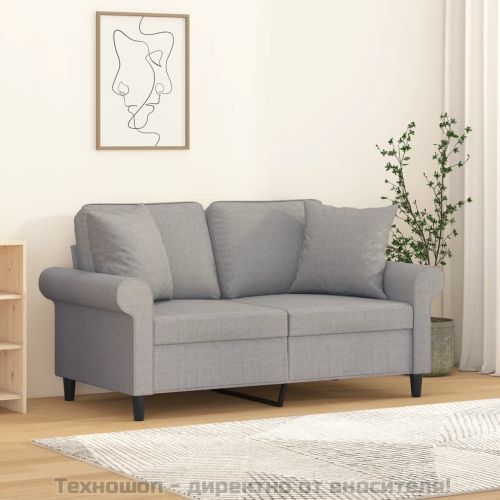 Декоративни възглавници, 2 бр, светлосиви, 40x40 см, плат