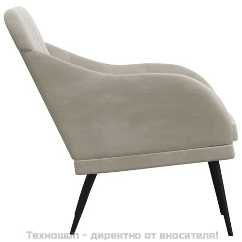 Кресло, светлосиво, 63x76x80 см, кадифе