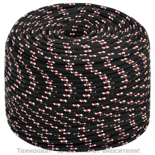 Въже за лодка черно 10 мм 100 м полипропилен
