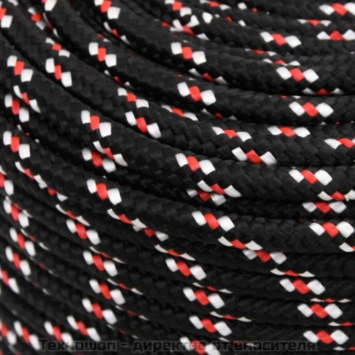 Въже за лодка черно 10 мм 100 м полипропилен