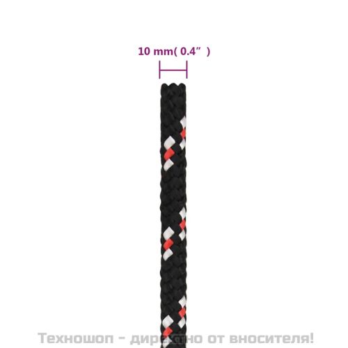 Въже за лодка черно 10 мм 100 м полипропилен