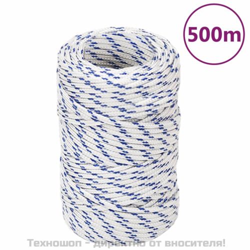 Въже за лодка бяло 2 мм 500 м полипропилен