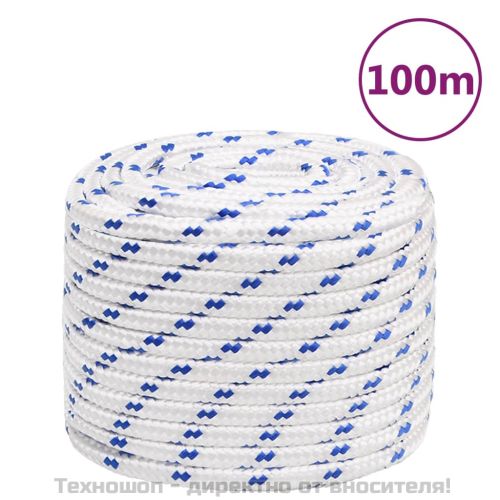 Въже за лодка бяло 16 мм 100 м полипропилен