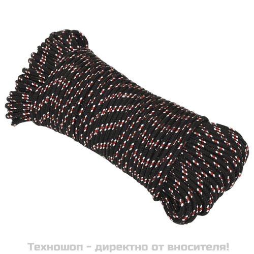 Въже за лодка черно 4 мм 250 м полипропилен