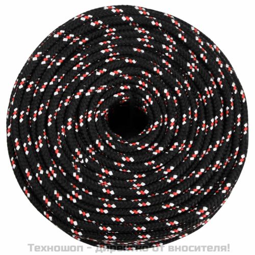 Въже за лодка черно 6 мм 50 м полипропилен