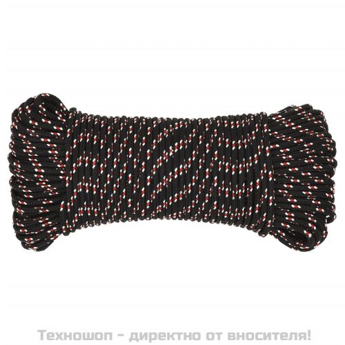 Въже за лодка черно 4 мм 500 м полипропилен