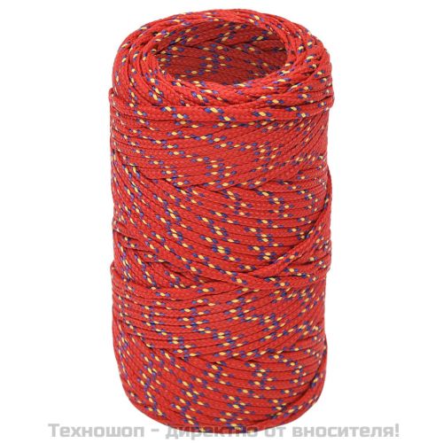 Въже за лодка Червено 2 мм 50 м полипропилен