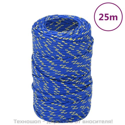 Въже за лодка синьо 2 мм 25 м полипропилен