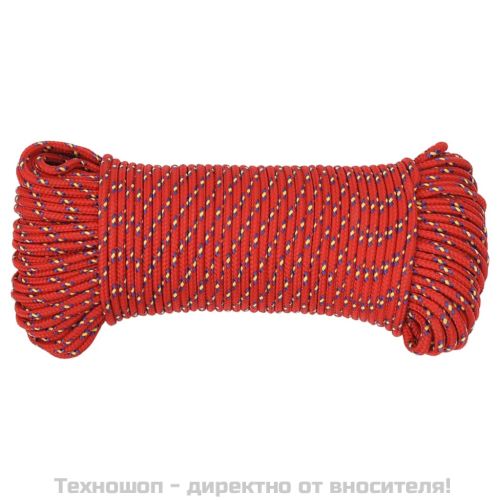Въже за лодка Червено 5 мм 50 м полипропилен