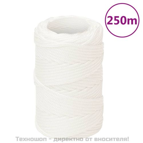 Въже за лодка бяло 2 мм 250 м полипропилен