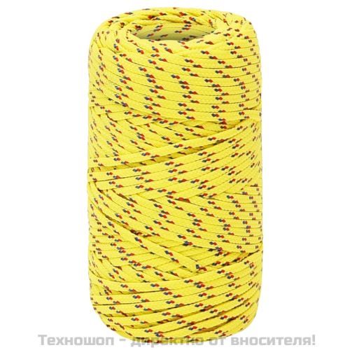 Въже за лодка жълто 2 мм 100 м полипропилен
