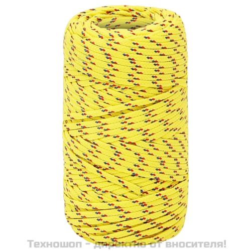 Въже за лодка жълто 2 мм 50 м полипропилен