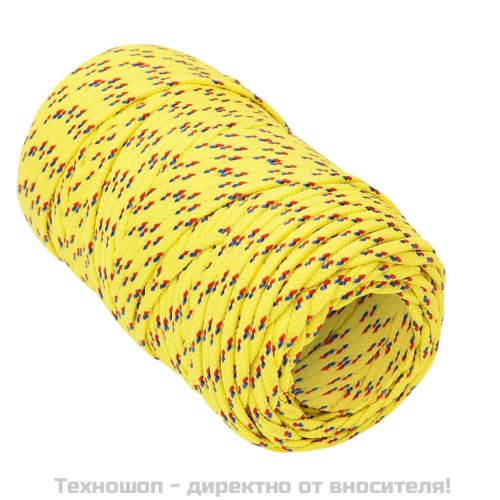 Въже за лодка жълто 2 мм 50 м полипропилен