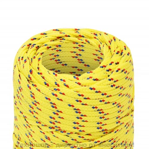 Въже за лодка жълто 2 мм 50 м полипропилен
