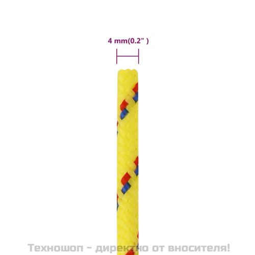 Въже за лодка жълто 4 мм 250 м полипропилен