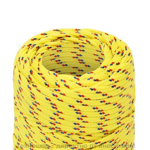 Въже за лодка жълто 2 мм 25 м полипропилен
