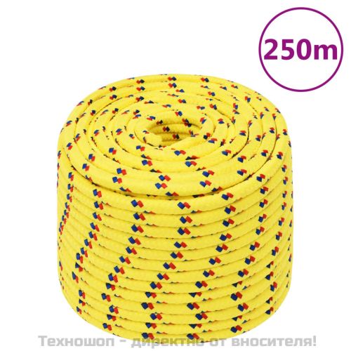 Въже за лодка жълто 14 мм 250 м полипропилен
