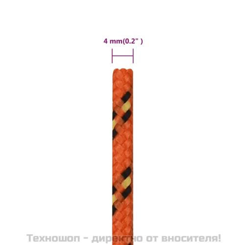 Въже за лодка оранжево 4 мм 25 м полипропилен